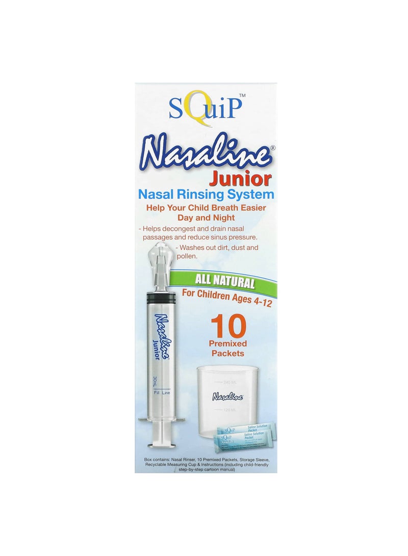 Nasaline Junior, Nasal Rinsing System, For Children Ages 4-12, 14 Piece Kit